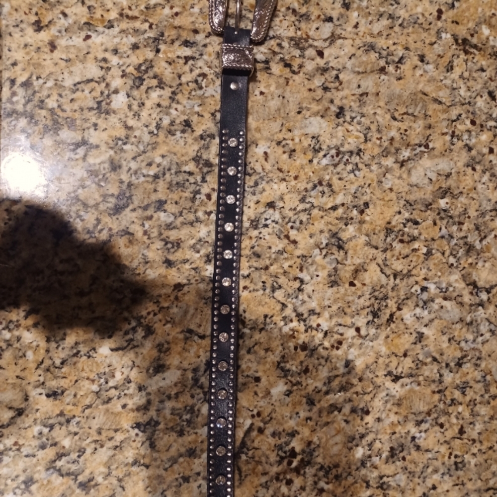 Nocona Leather rhinestone western belt